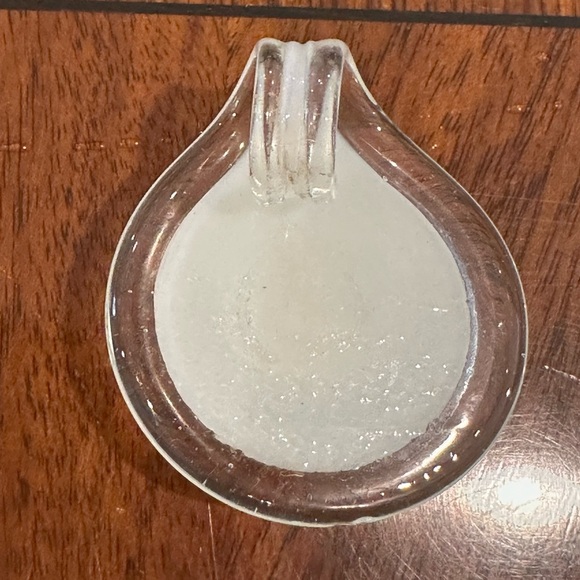 Handblown Glass Pendant w/ Contemporary Round Design in White, Silver & Black - Picture 2 of 2